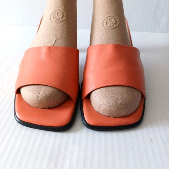 Naturalizer Peach Leather Block Heeled Sandals/Shoes 6.5M - Picture 2 of 11